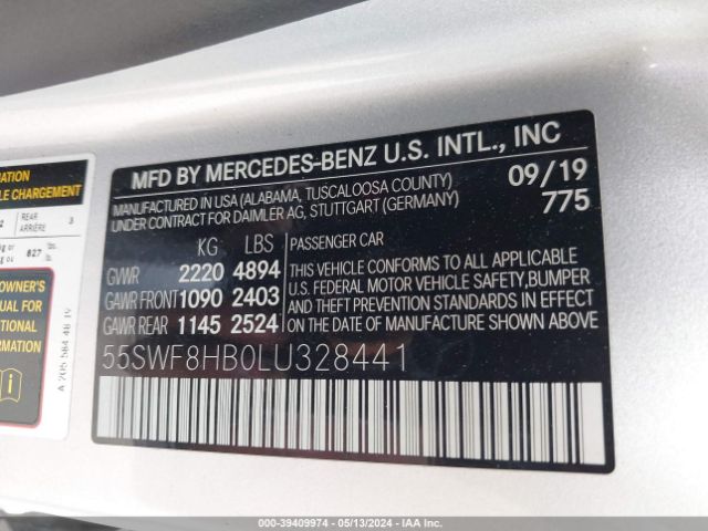 55SWF8HB0LU328441 Mercedes-Benz Amg C 63 S