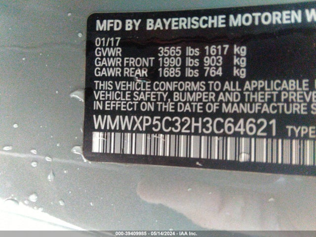 WMWXP5C32H3C64621 Mini Hardtop Cooper