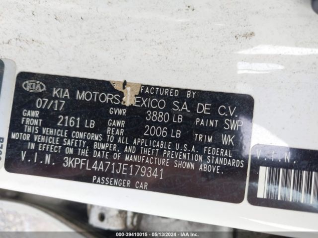 3KPFL4A71JE179341 KIA FORTE LX