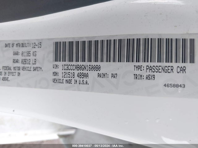 Chrysler 200 Limited 2016 1C3CCCAB0GN160080 Image 9