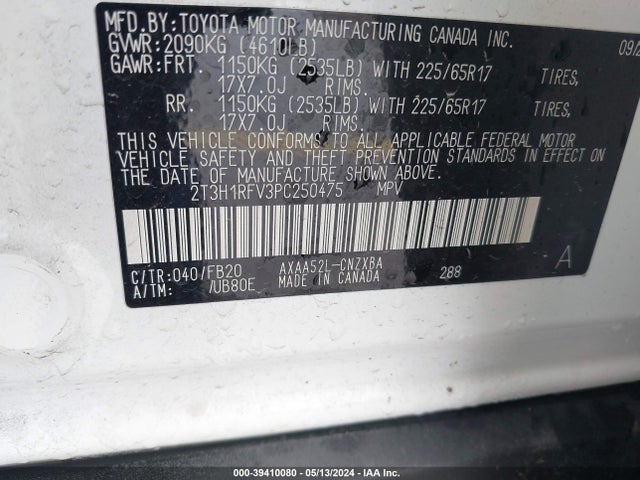 Toyota RAV4 LE 2023 2T3H1RFV3PC250475 Image 9