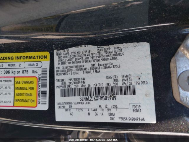 3LN6L2JKXFR605709 Lincoln MKZ