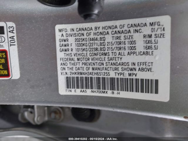 2HKRM4H34EH651255 Honda CR-V LX