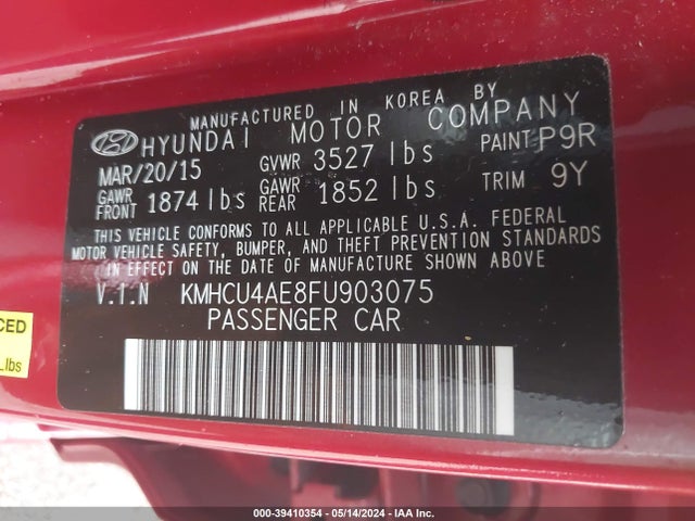 Hyundai ACCENT GLS 2015 KMHCU4AE8FU903075 Image 9