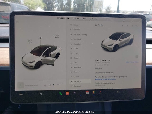 5YJYGDEE3MF274004 Tesla Model Y Long Range Dual Motor All-wheel Drive