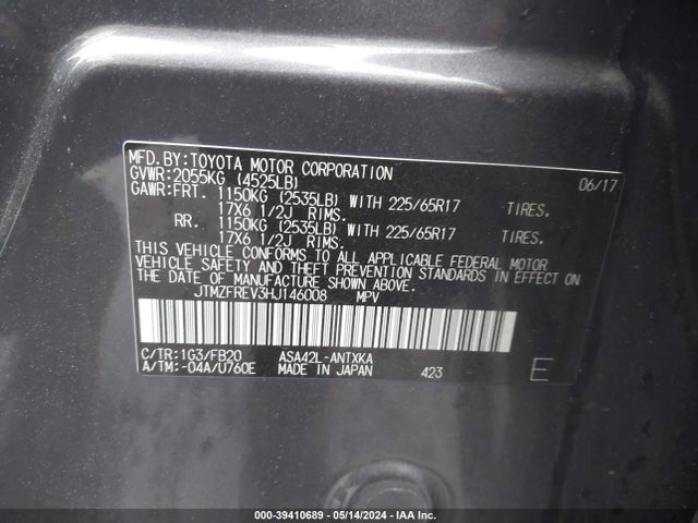Toyota RAV4 LE 2017 JTMZFREV3HJ146008 Image 9
