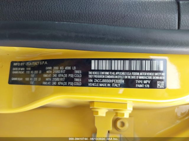 ZACCJBBB0HPE82074 Jeep Renegade Latitude 4x4