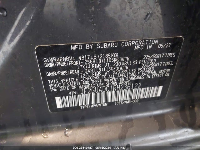 Subaru Crosstrek Premium 2024 JF2GUADC1RH236122 Image 9