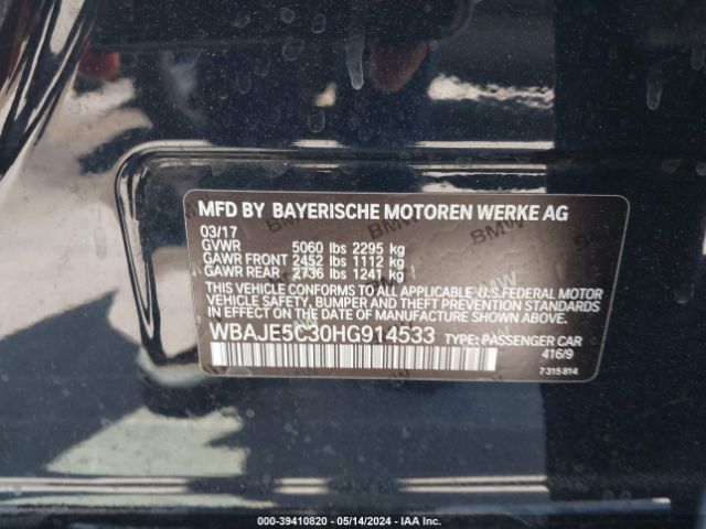 WBAJE5C30HG914533 BMW 540I