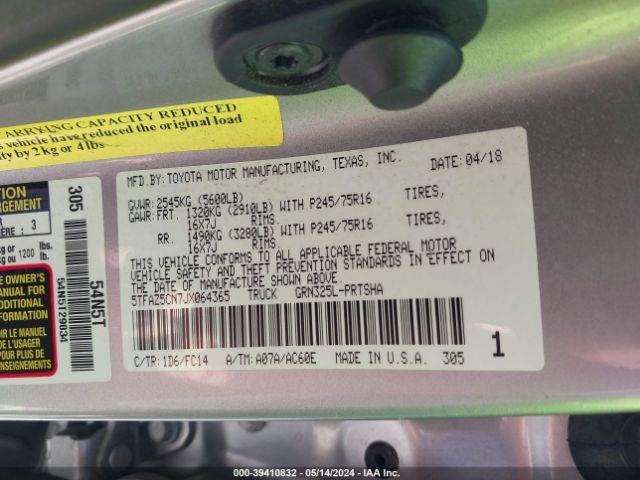 5TFAZ5CN7JX064365 Toyota Tacoma Sr5 V6