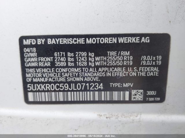 5UXKR0C59JL071234 BMW X5 Xdrive35i