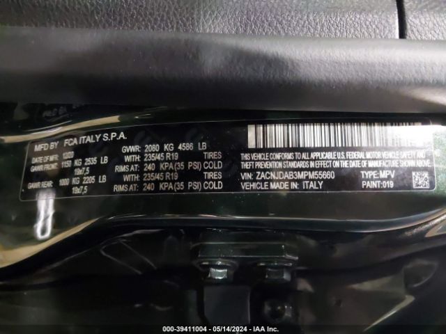 ZACNJDAB3MPM55660 Jeep Renegade Jeepster 4x4