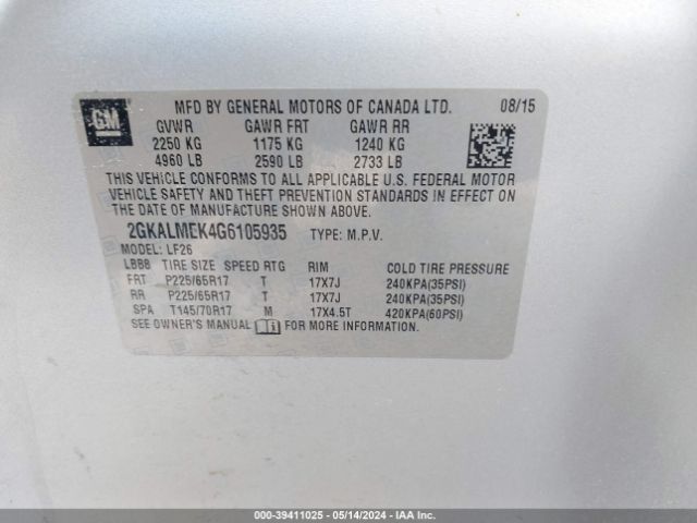 2GKALMEK4G6105935 GMC Terrain Sle-1