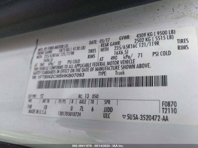 1FTBW2CM5HKB07093 Ford Transit-350