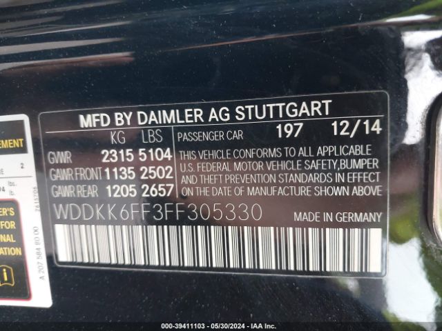 WDDKK6FF3FF305330 Mercedes-Benz E 400