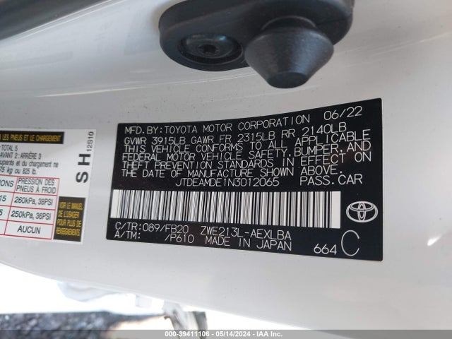 Toyota Corolla Hybrid Le 2022 JTDEAMDE1N3012065 Image 9
