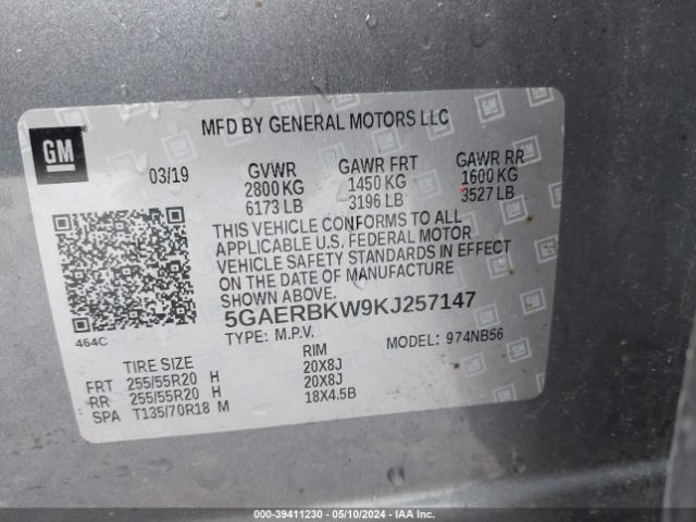 5GAERBKW9KJ257147 Buick Enclave Fwd Essence