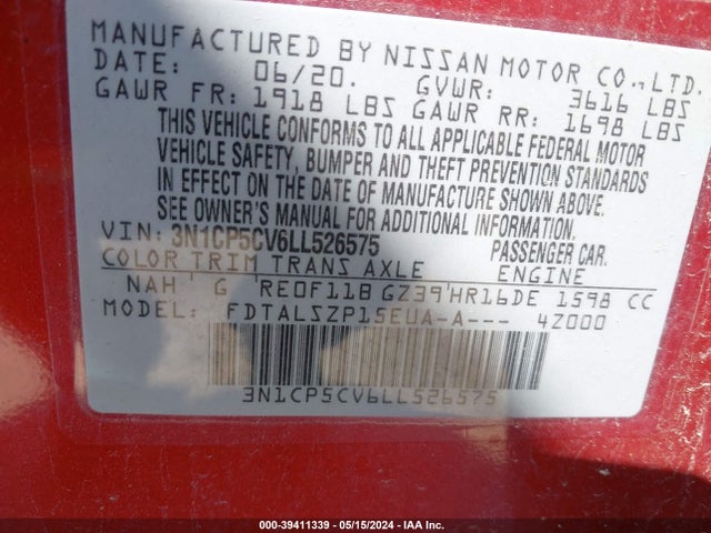 Nissan Kicks Sv Xtronic Cvt 2020 3N1CP5CV6LL526575 Image 9