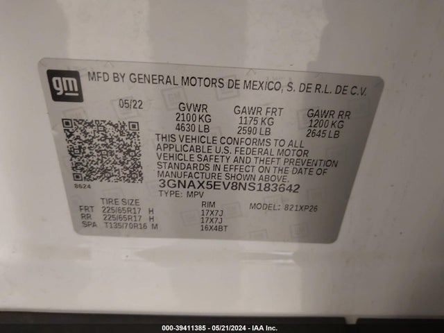 Chevrolet Equinox Awd 1fl 2022 3GNAX5EV8NS183642 Image 9
