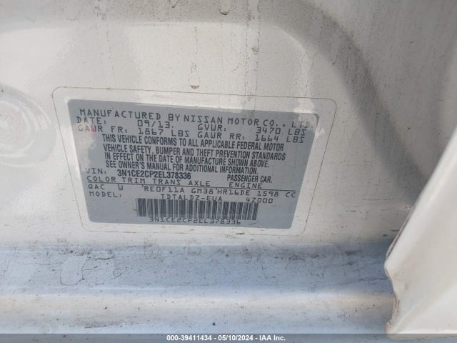 Nissan Versa Note Sv 2014 3N1CE2CP2EL378336 Image 9