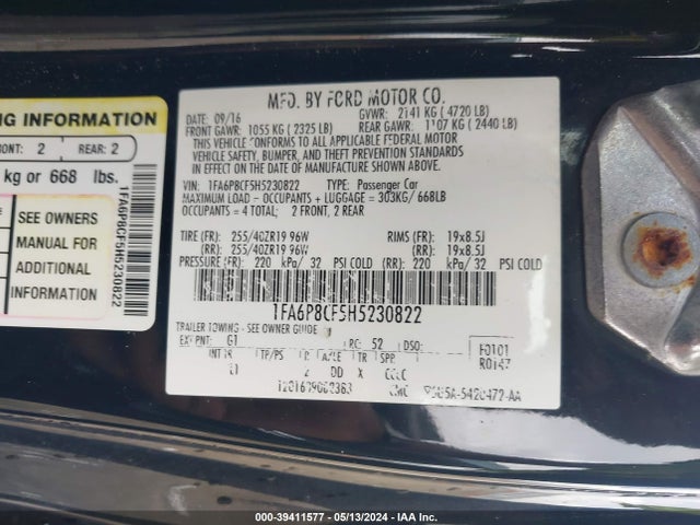 Ford Mustang Gt Premium 2017 1FA6P8CF5H5230822 Image 9