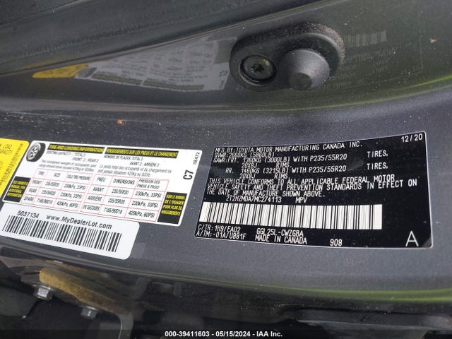 Lexus RX 350 2021 2T2HZMDA7MC274113 Image 9
