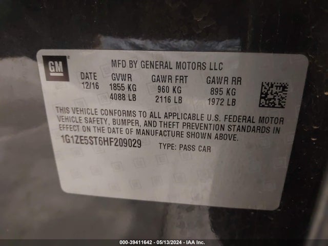 Chevrolet MALIBU 1LT 2017 1G1ZE5ST6HF209029 Image 9