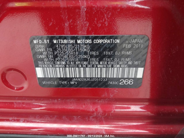 JA4AD2A36JZ051233 Mitsubishi Outlander Es