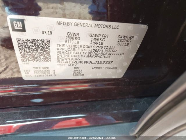 5GAERDKW3LJ123327 Buick Enclave Fwd Avenir