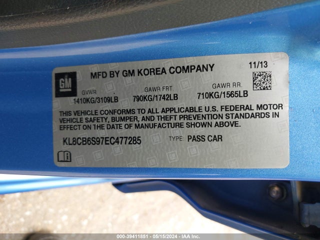 Chevrolet Spark Ls Auto 2014 KL8CB6S97EC477285 Image 9