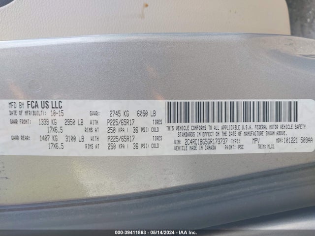 2C4RC1BG5GR173737 Chrysler Town & Country Touring