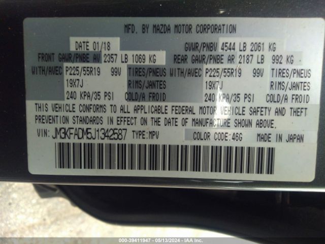 JM3KFADM5J1342587 Mazda Cx-5 Grand Touring