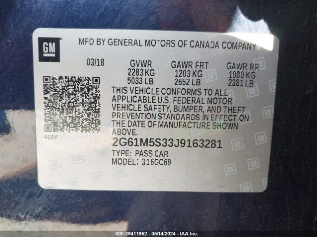 2G61M5S33J9163281 Cadillac XTS LUXURY