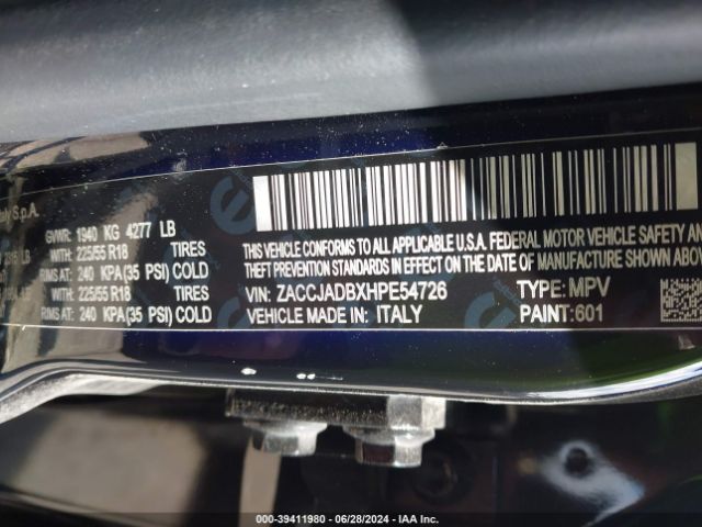 ZACCJADBXHPE54726 Jeep Renegade Limited Fwd