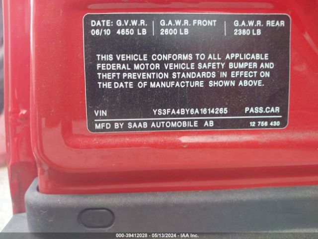 2010 SAAB 9-3 YS3FA4BY6A1614265 Photo 8