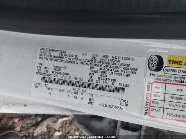 Ford FIESTA S 2015 3FADP4TJ8FM176489 Image 9