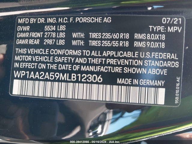 2021 PORSCHE MACAN WP1AA2A59MLB12306 Photo 8