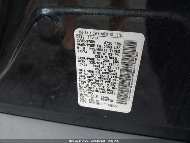 Nissan ROGUE SV 2018 JN8AT2MV2JW315091 Image 9