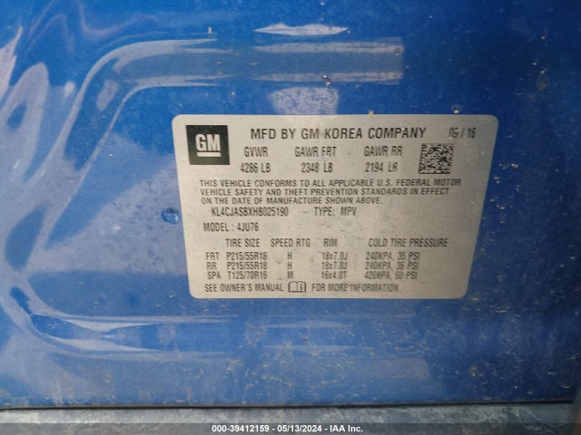 KL4CJASBXHB025190 Buick Encore Preferred