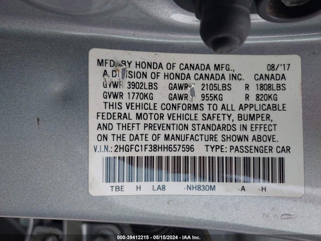 Honda Civic Ex-t 2017 2HGFC1F38HH657596 Image 9