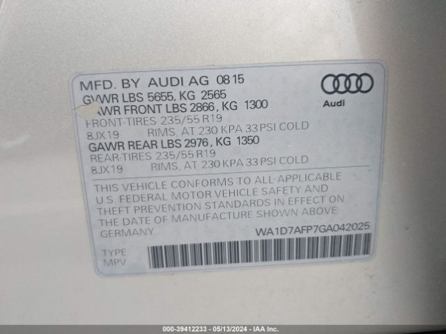 WA1D7AFP7GA042025 Audi Q5 3.0t Premium Plus