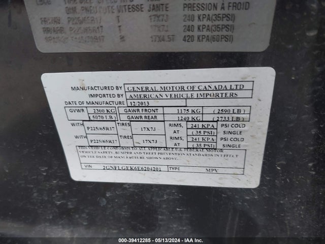 Chevrolet Equinox 2lt 2014 2GNFLGEK6E6204201 Image 9