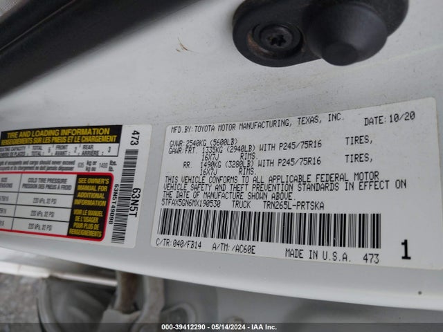 Toyota Tacoma Sr 2021 5TFAX5GN6MX190530 Image 9