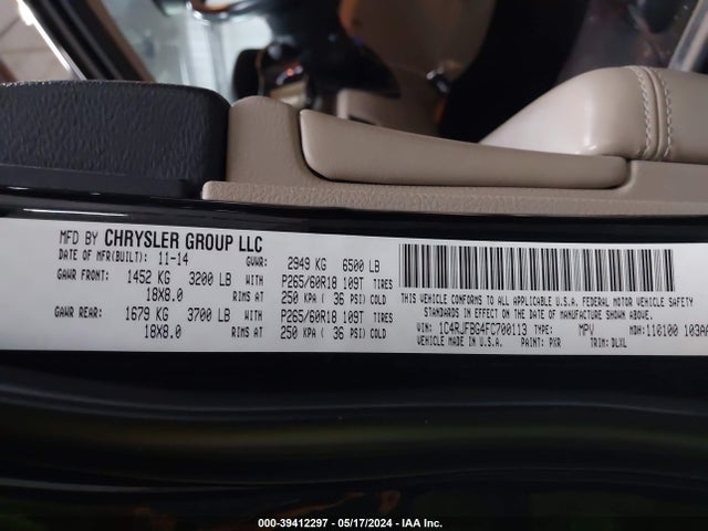 Jeep Grand Cherokee Limited 2015 1C4RJFBG4FC700113 Image 9