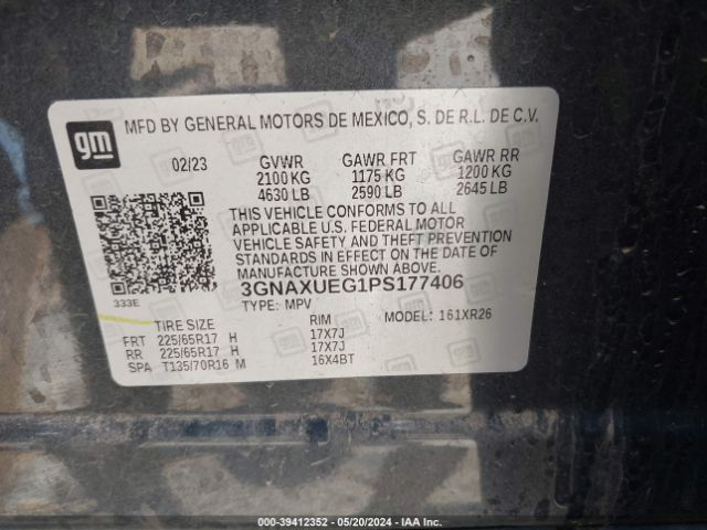 3GNAXUEG1PS177406 Chevrolet Equinox Awd Lt