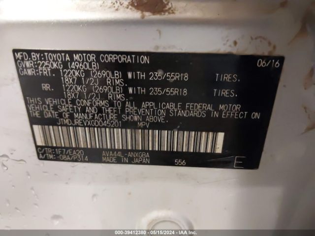 JTMDJREVXGD045201 Toyota Rav4 Hybrid Limited