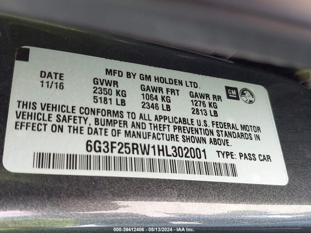 Chevrolet SS 2017 6G3F25RW1HL302001 Image 9