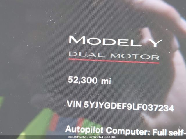 5YJYGDEF9LF037234 Tesla Model Y Long Range Dual Motor All-wheel Drive/performance Dual Motor All-wheel Drive