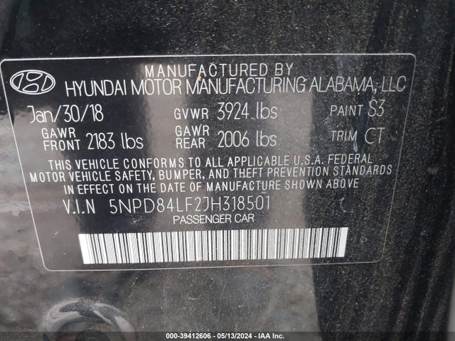 Hyundai ELANTRA SEL 2018 5NPD84LF2JH318501 Image 9