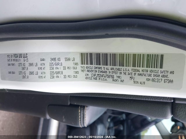 1C4PJMDS4FW758766 Jeep Cherokee Limited